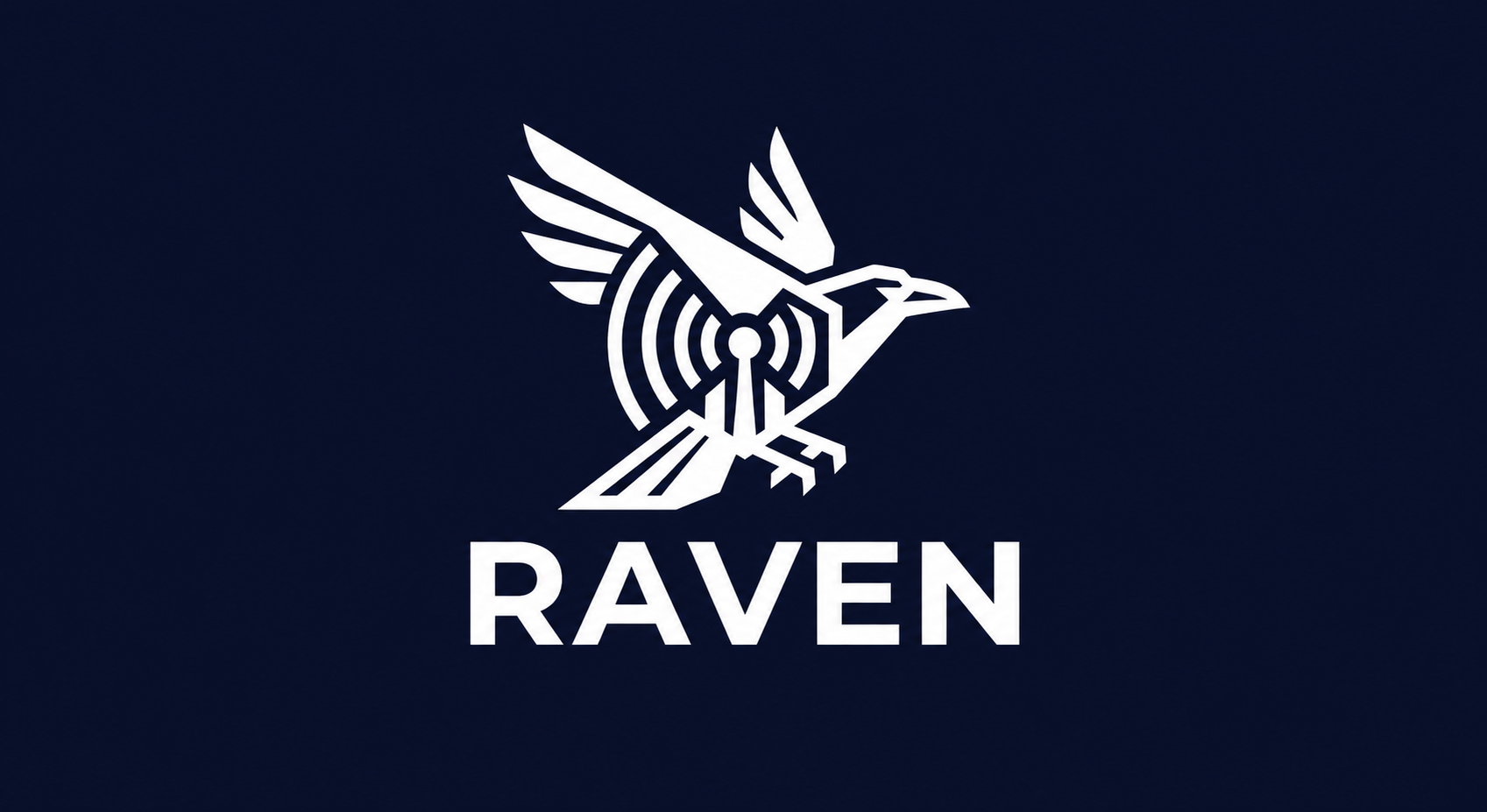 RAVEN — havran se symbolem rádiového signálu